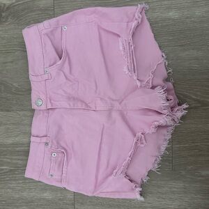 Love Tree Pink Distressed Jean Shorts